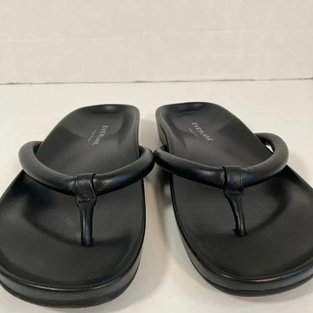 Everlane The Form Thong Sandals Black Italian Nappa Leather Womens Sz 6 NWOT - Picture 7 of 15